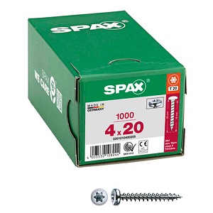 4003530108044 - Spax - Universalschraube 4 x 20 mm 1000 Stück Vollgewinde Halbrundkopf t-star plus T20 4CUT wirox - 0201010400205 4003530108044 - Spax - Universalschraube 4 x 20 mm 1000 Stück Vollgewinde Halbrundkopf t-star plus T20 4CUT wirox - 0201010400205