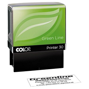 4044589362933 - COLOP Textstempel individualisierbar Printer 30 Green Line selbstfärbend schwarz ohne Logo