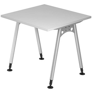 HAMMERBACHER Kubix höhenverstellbarer Schreibtisch lichtgrau quadratisch HAMMERBACHER Kubix höhenverstellbarer Schreibtisch lichtgrau quadratisch