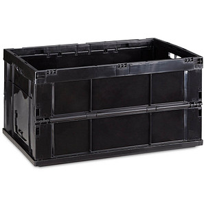 4052025952426 - Profi Klappbox stabil Gewerbe hochwertiger Kunststoff Qualität 60L Kiste 315 x 585 x 40 cm schwarz - Relaxdays