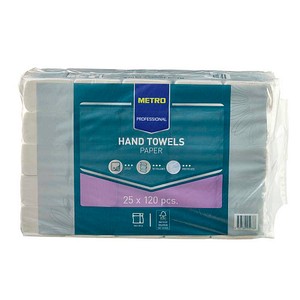 METRO PROFESSIONAL Papierhandtücher 278373 Interfold-Falzung 2-lagig 25x 120 Tücher