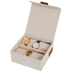 LOVE !T STORE !T Premium Uhrenbox beige 16,5 x 16,5 x 7,0 cm, 1 St.