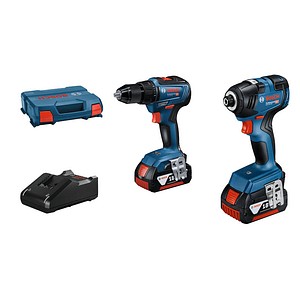 4059952596716 - AKTION BOSCH Professional GDR 18V-200 + GSR 18V-55 Akku-Drehschlagschrauber-Set 2x 180 V mit 2 Akkus mit Prämie nach Registrierung 06019J210