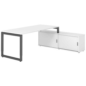 4032062332702 - Schreibtischkombination RSE19 höhenverstellbar 72-81cm (H) 160x80cm (BxT) rechteckig weiß   graphit 4032062332702 Hammerbach