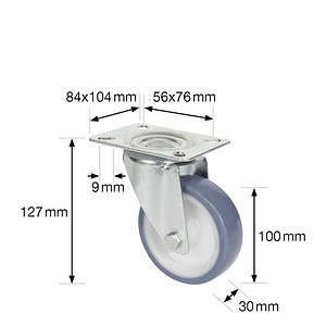 4001073047424 - Transportgeräte-Lenkrolle RO 6600 grau 4001073047424 WAGNER design yourself 4001073047424 - Transportgeräte-Lenkrolle RO 6600 grau 4001073047424 WAGNER design yourself