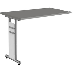 4044917431461 - Anbautisch höhenverstellbar Priola grafit silber rechteckig 1000 x 600 x 680 - 820 cm