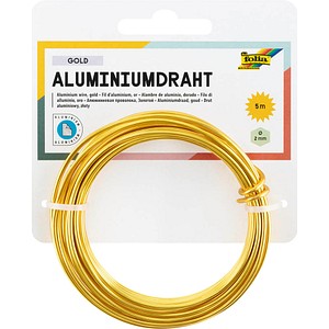 4001868032963 - 79665  2mm 5m Basteldraht Alu gold 5 Meter