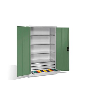 4064615116620 - Werkstattschrank 8932-503 Stahl abschließbar 4 OH 120 x 195 x 60 cm grün lichtgrau 4064615116620 C+P-Möbel 4064615116620 - Werkstattschrank 8932-503 Stahl abschließbar 4 OH 120 x 195 x 60 cm grün lichtgrau 4064615116620 C+P-Möbel