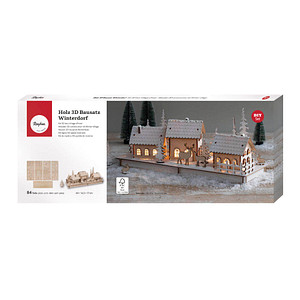 4006166290497 - Holzbausatz Winterdorf 84-tlg beige