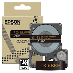 EPSON Schriftband LK LK-5BKP C53S672095, 18 mm gold auf schwarz