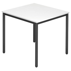 4032062173640 - HAMMERBACHER Konferenztisch VDR08 weiß quadratisch Rundrohr schwarz 800 x 800 x 720 cm