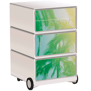 PAPERFLOW easyBox Tropical Rollcontainer weiß, bunt 61281 4 Auszüge 39,0 x 43,6 x 64,2 cm