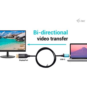 8595611706202 - 0 I-TEC USB-C DisplayPort Bi-Directional Kabel Adapter 15cm 8595611706202 - 0 I-TEC USB-C DisplayPort Bi-Directional Kabel Adapter 15cm