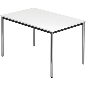 4032062173657 - HAMMERBACHER Konferenztisch VDR12 weiß rechteckig Rundrohr chrom 1200 x 800 x 720 cm