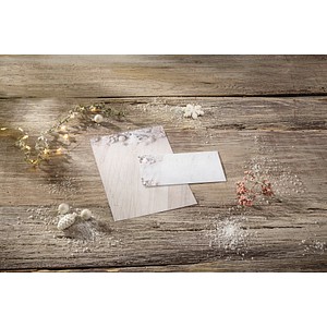 4004360769771 - 25 SIGEL Weihnachtsbriefumschläge Rustic White DIN lang ohne Fenster