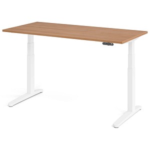 4032062168691 - HAMMERBACHER XBHM16 elektrisch höhenverstellbarer Schreibtisch nussbaum rechteckig C-Fuß-Gestell weiß 1600 x 800 cm 4032062168691 - HAMMERBACHER XBHM16 elektrisch höhenverstellbarer Schreibtisch nussbaum rechteckig C-Fuß-Gestell weiß 1600 x 800 cm