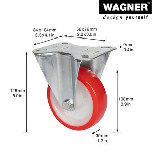 4001073011326 - Transportgeräte-Bockrolle RO 8800 rot 4001073011326 WAGNER design yourself