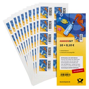 Deutsche Post 0,10 € Briefmarken "Flaschenpost" selbstklebend, 100 St.