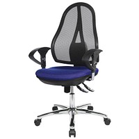 Topstar OP290UG20X Bürostuhl - Syncro-Bandscheiben-Drehstuhl | Mit Kopfstütze & Verstellbaren Armlehnen