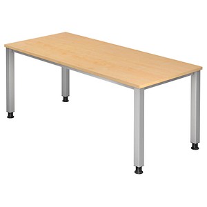 4032062033401 - Schreibtisch Q-Serie VQS19 3 manuell höhenverstellbar 180x80cm (BxT) rechteckig ahorn Silber 4032062033401 Hammerbacher 4032062033401 - Schreibtisch Q-Serie VQS19 3 manuell höhenverstellbar 180x80cm (BxT) rechteckig ahorn Silber 4032062033401 Hammerbacher