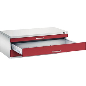 CP 7100 Planschrank lichtgrau, rubinrot 3 Schubladen 110,0 x 76,5 x 42,0 cm, 1 St.