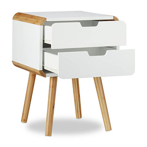 4052025209773 - Relaxdays - Nachttisch 2 Schubladen Holz Nachtschrank platzsparende Schlafzimmer Kommode HxBxT 55 x 40 x 40 cm weiß 4052025209773 - Relaxdays - Nachttisch 2 Schubladen Holz Nachtschrank platzsparende Schlafzimmer Kommode HxBxT 55 x 40 x 40 cm weiß