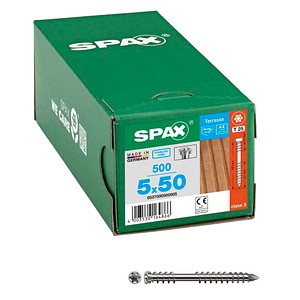 4003530164866 - Terrassenschraube Fixiergewinde Zylinderkopf t-star plus CUT-Spitze Edelstahl rostfrei A2 - Spax 4003530164866 - Terrassenschraube Fixiergewinde Zylinderkopf t-star plus CUT-Spitze Edelstahl rostfrei A2 - Spax