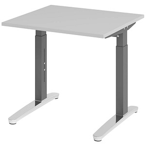 Hammerbacher Schreibtisch VXB, manuell höhenverstellbar, 85cm (H), 80x80cm (BxT), grau / graphit 4032062171974 Hammerbacher 2 Stück
