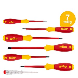 4010995008345 - Schraubendreher Set SoftFinish® electric Schlitz i Phillips i 7-teilig - Elektriker-Werkzeug i isolierte VDE-Schraubenzieher für sicheres Arbeiten