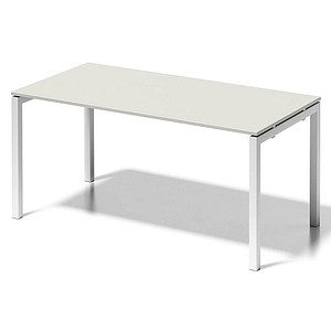 5020073993417 - BISLEY Cito Schreibtisch grauweiß verkehrsweiß rechteckig 4-Fuß-Gestell weiß 1600 x 800 cm