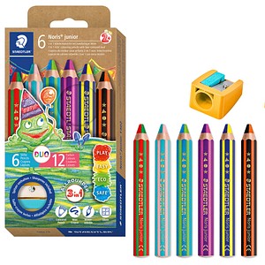 4007817166710 - STAEDTLER Noris® junior 1402 duo Buntstifte farbsortiert 1 Set