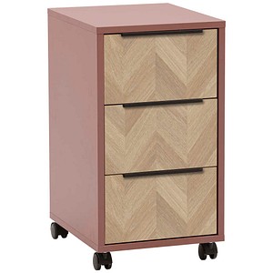 MÖBELPARTNER Piazza Rollcontainer mauve 3 Auszüge 32,6 x 39,1 x 59,7 cm