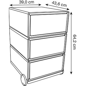 3660141921175 - easyBox Rollcontainer weiß rot 3 Auszüge 390 x 436 x 642 cm 3660141921175 - easyBox Rollcontainer weiß rot 3 Auszüge 390 x 436 x 642 cm