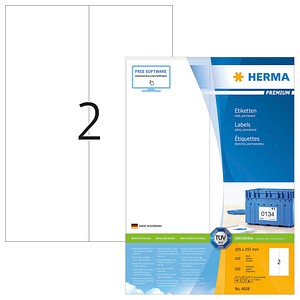 200 HERMA Etiketten 4658 weiß 105,0 x 297,0 mm