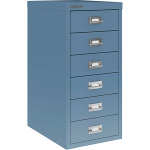 BISLEY MultiDrawer™ L296 Schubladenschrank blau 6 Schubladen 27,8 x 38,0 x 59,0 cm