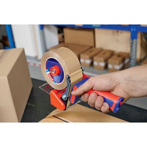 4063565579202 - tesa® Packband-Abroller 6500 low-noise Metall Softgriff einziehbare Klinge bis 50 mm Rollenbreite max Ø 125 mm