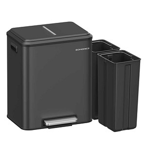 SONGMICS Mülleimer 2x 15,0 l schwarz, 1 St.
