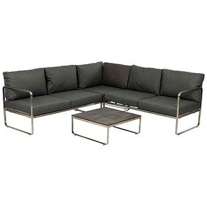 greemotion Loungegruppe Boston anthrazit, silber Metall, 15-teilig