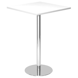 4032062166772 - Stehtisch LxB 800 x 800 mm 1116 mm hoch Gestell verchromt Platte weiß 4032062166772 - Stehtisch LxB 800 x 800 mm 1116 mm hoch Gestell verchromt Platte weiß