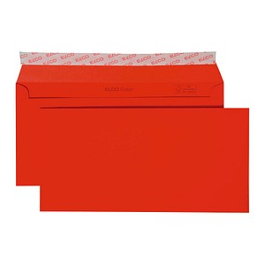 ELCO Briefumschläge Color DIN lang ohne Fenster rot haftklebend 250 St.