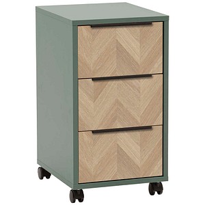 MÖBELPARTNER Piazza Rollcontainer pistazie 3 Auszüge 32,6 x 39,1 x 59,7 cm