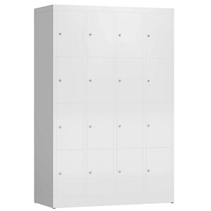 4061815856998 - Schließfachschrank ClassiX signalweiß X-520447 16 Schließfächer 1185 x 500 x 1800 cm 4061815856998 LÜLLMANN