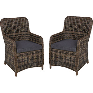 4041908121776 - 2x Polyrattan Sessel Stuhl Gartenstuhl Rattan Optik Korbsessel Gartensessel