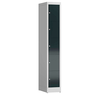 4061815857254 - Schließfachschrank ClassiX anthrazit lichtgrau X-520518 5 Schließfächer 310 x 500 x 1800 cm 4061815857254 LÜLLMANN