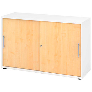Hammerbacher Schiebetürenschrank V1752/V1753 V1752S/W/3/RE, abschließbar, 2 OH, weiß/ahorn, 120x74,8x40cm (BxHxT) 4032062304839 Hammerbacher