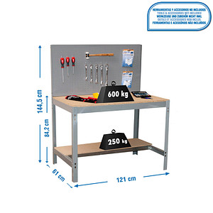 8435104919668 - Werkbank SIMONWORK BT2 grau 1210 x 610 x 1445 cm 8435104919668 Simonrack