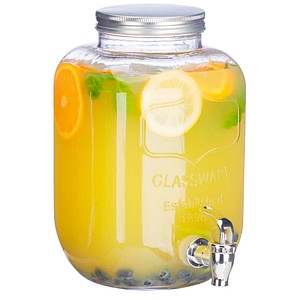 4052025234300 - Relaxdays Getränkespender 5 l Glas Zapfhahn Retro Saftspender Gastro Vintage Limonadenspender Gartenparty klar 4052025234300 - Relaxdays Getränkespender 5 l Glas Zapfhahn Retro Saftspender Gastro Vintage Limonadenspender Gartenparty klar