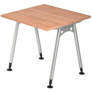 4032062020463 - HAMMERBACHER AS08 höhenverstellbarer Schreibtisch nussbaum quadratisch A-Fuß-Gestell silber 800 x 800 cm 4032062020463 - HAMMERBACHER AS08 höhenverstellbarer Schreibtisch nussbaum quadratisch A-Fuß-Gestell silber 800 x 800 cm