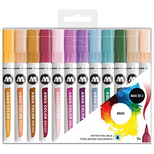 MOLOTOW Aqua Color Basic Set 2 Brush-Pens farbsortiert, 12 St.