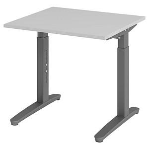 Hammerbacher Schreibtisch VXB, manuell höhenverstellbar, 85cm (H), 80x80cm (BxT), grau / graphit 4032062171981 Hammerbacher 2 Stück
